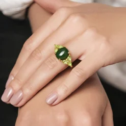 Kanadische Jade-Silberring