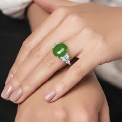 Kanadische Jade-Silberring