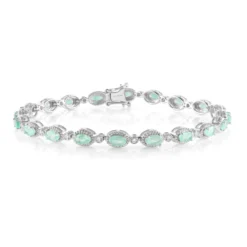 Kolumbianischer Smaragd-Silberarmband