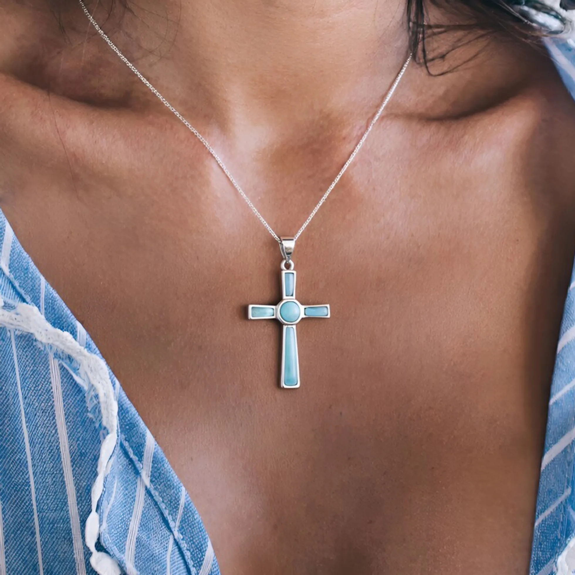 Larimar-Silberanhänger