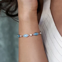Larimar-Silberarmband