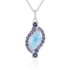 Larimar-Silberhalskette