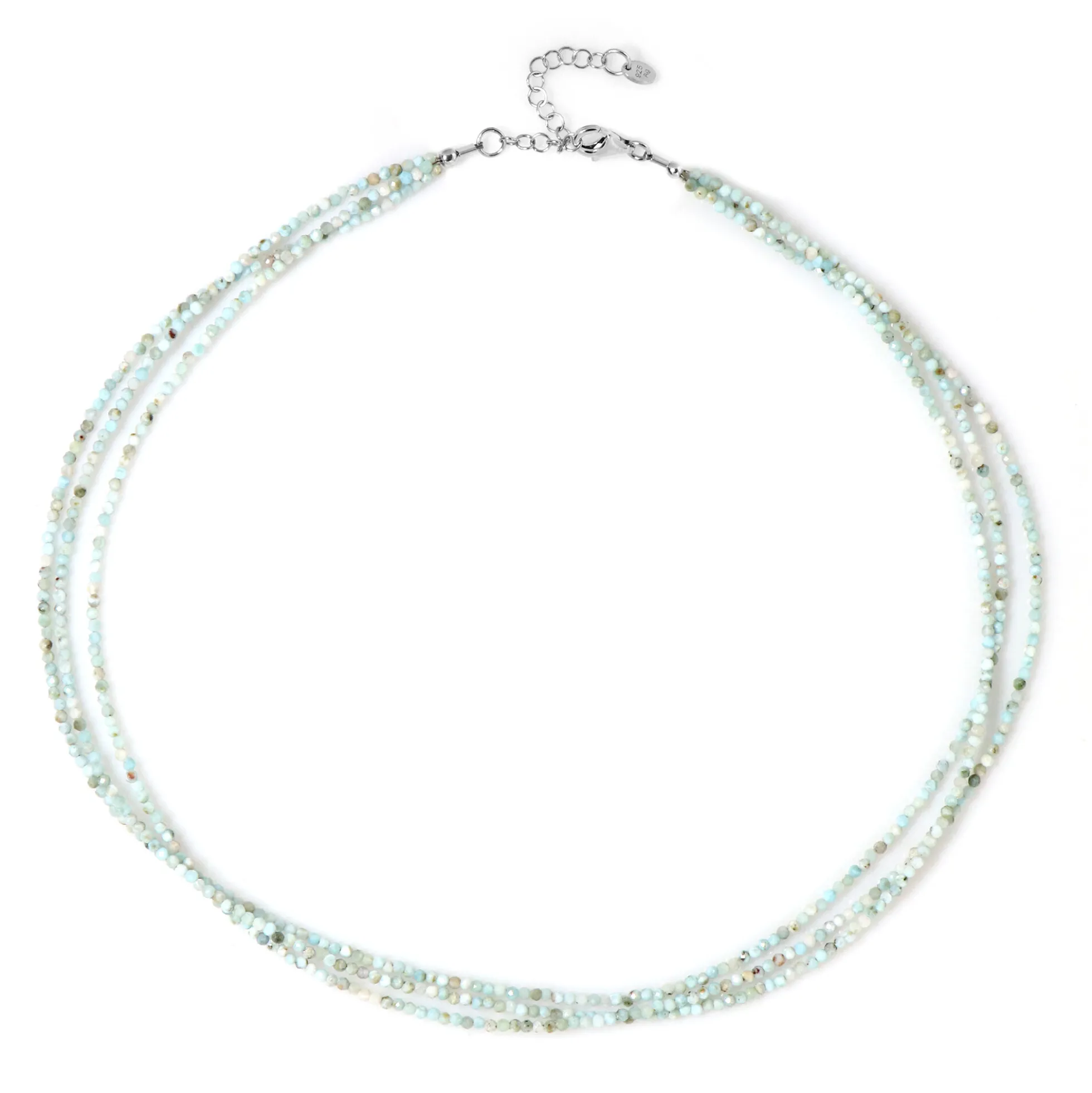 Larimar-Silberhalskette