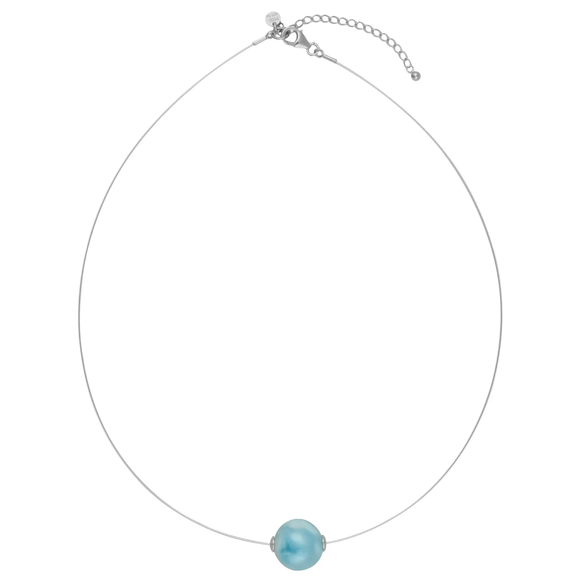 Larimar-Silberhalskette