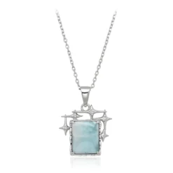 Larimar-Silberhalskette