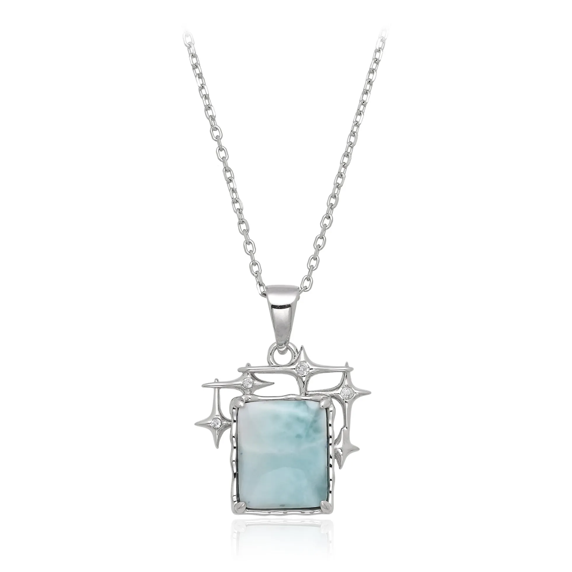 Larimar-Silberhalskette