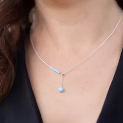 Larimar-Silberhalskette