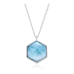 Larimar-Silberhalskette