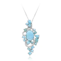 Larimar-Silberhalskette