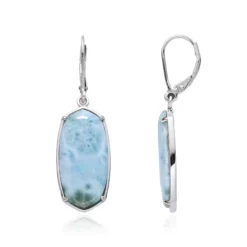 Larimar-Silberohrringe