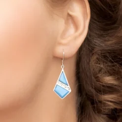 Larimar-Silberohrringe