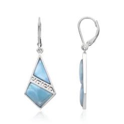 Larimar-Silberohrringe