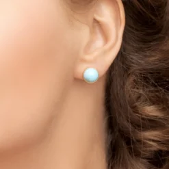 Larimar-Silberohrringe