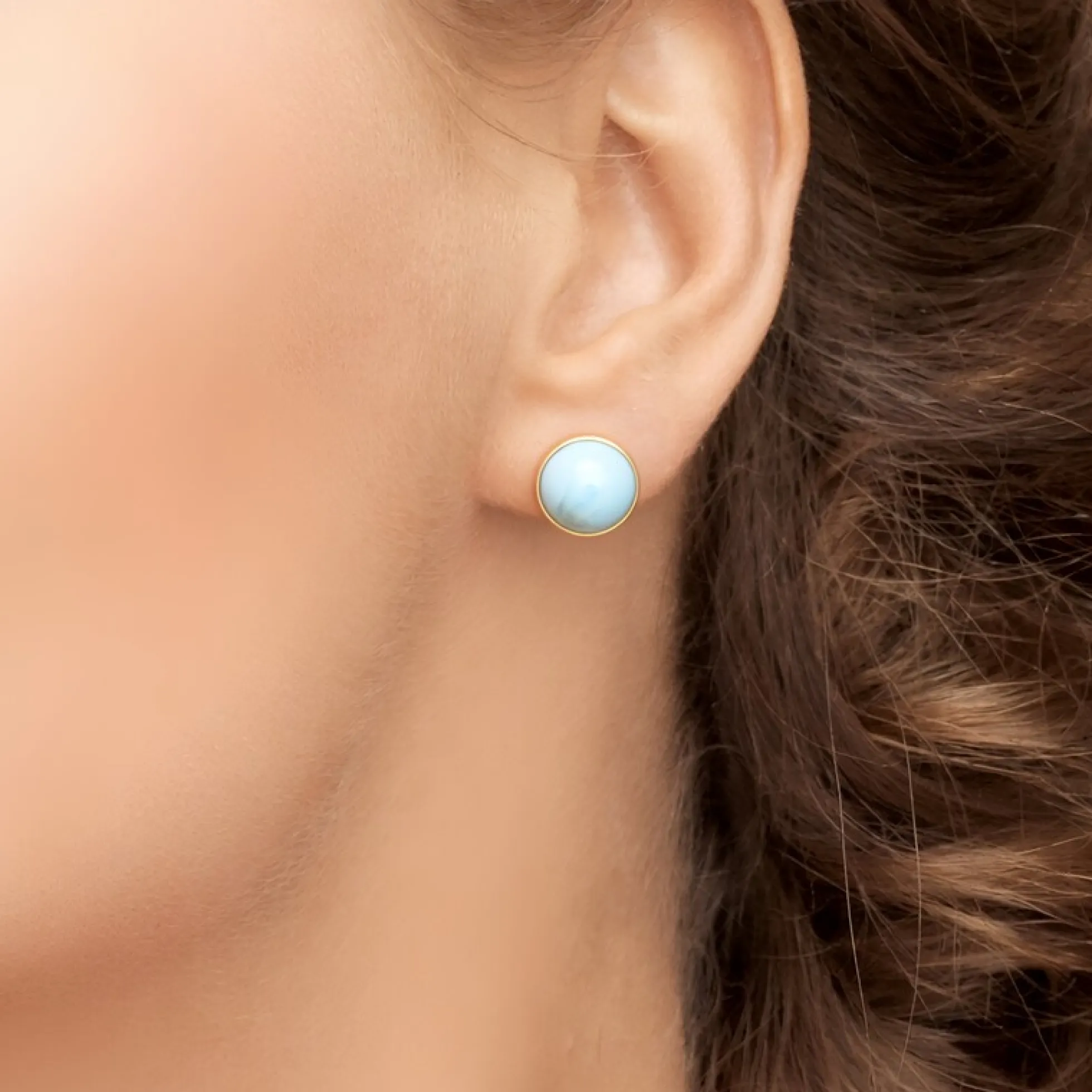 Larimar-Silberohrringe