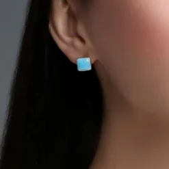 Larimar-Silberohrringe