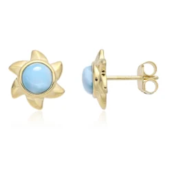 Larimar-Silberohrringe