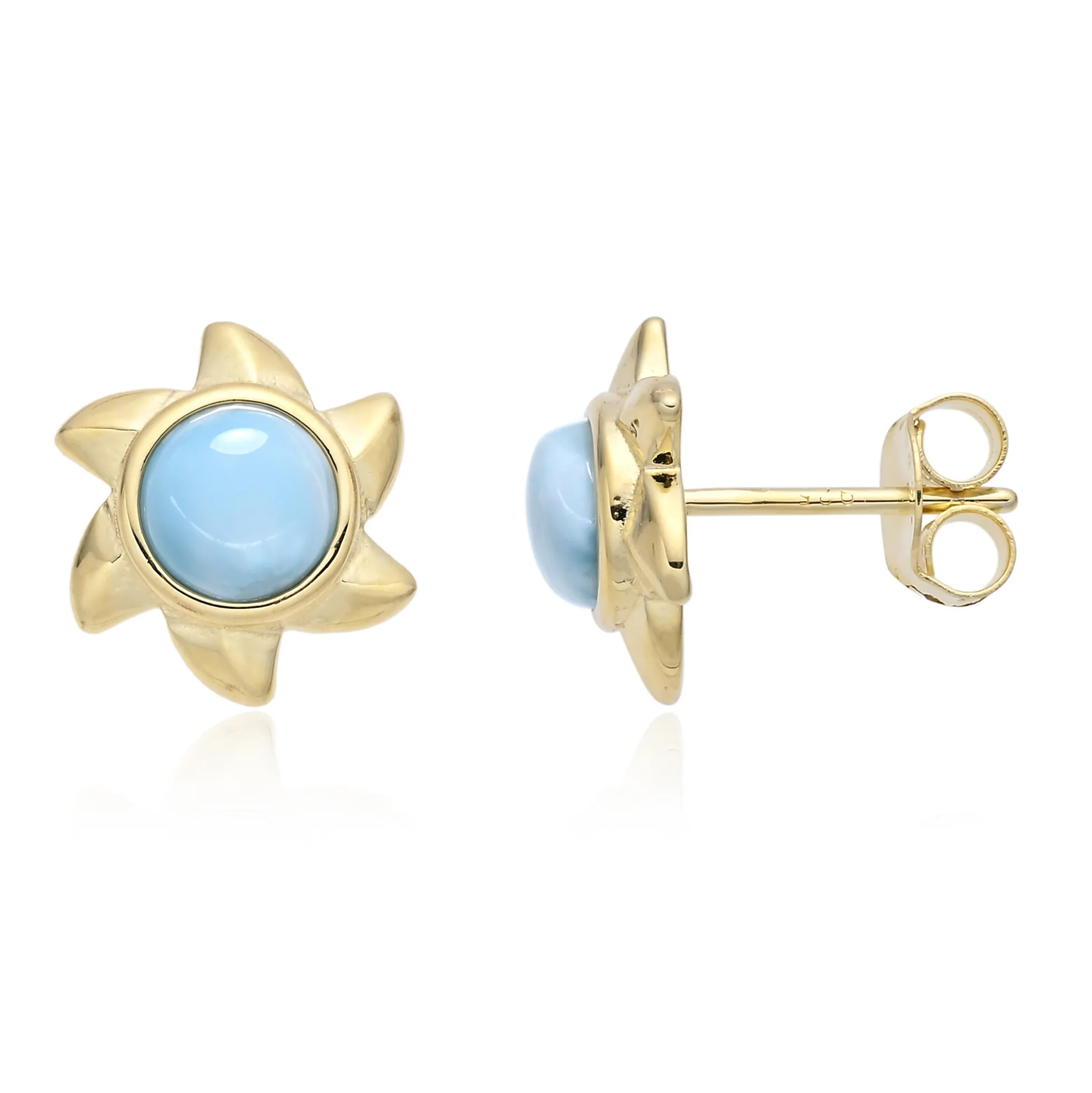 Larimar-Silberohrringe