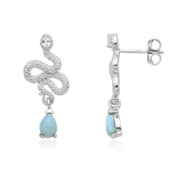 Larimar-Silberohrringe