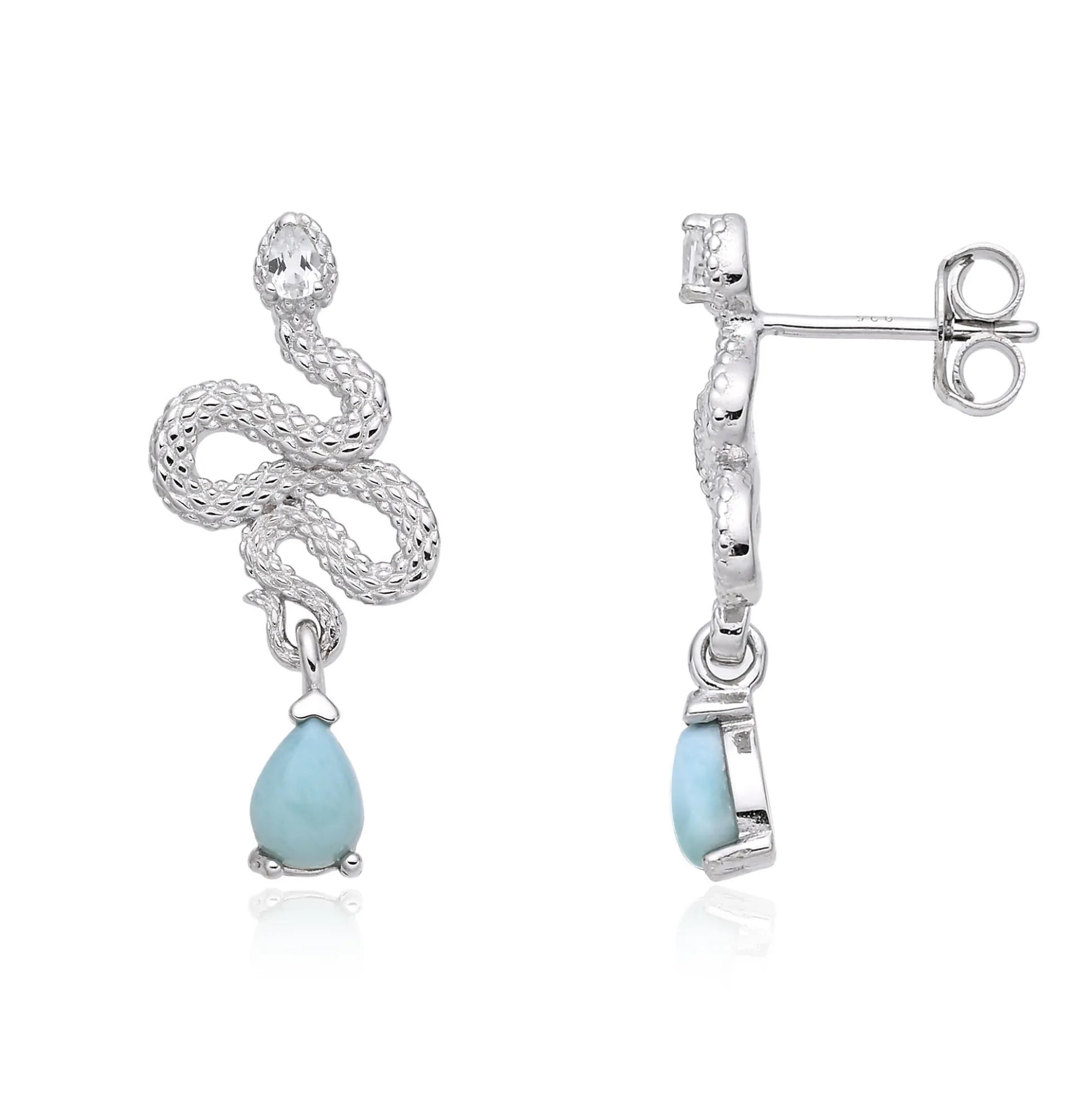Larimar-Silberohrringe