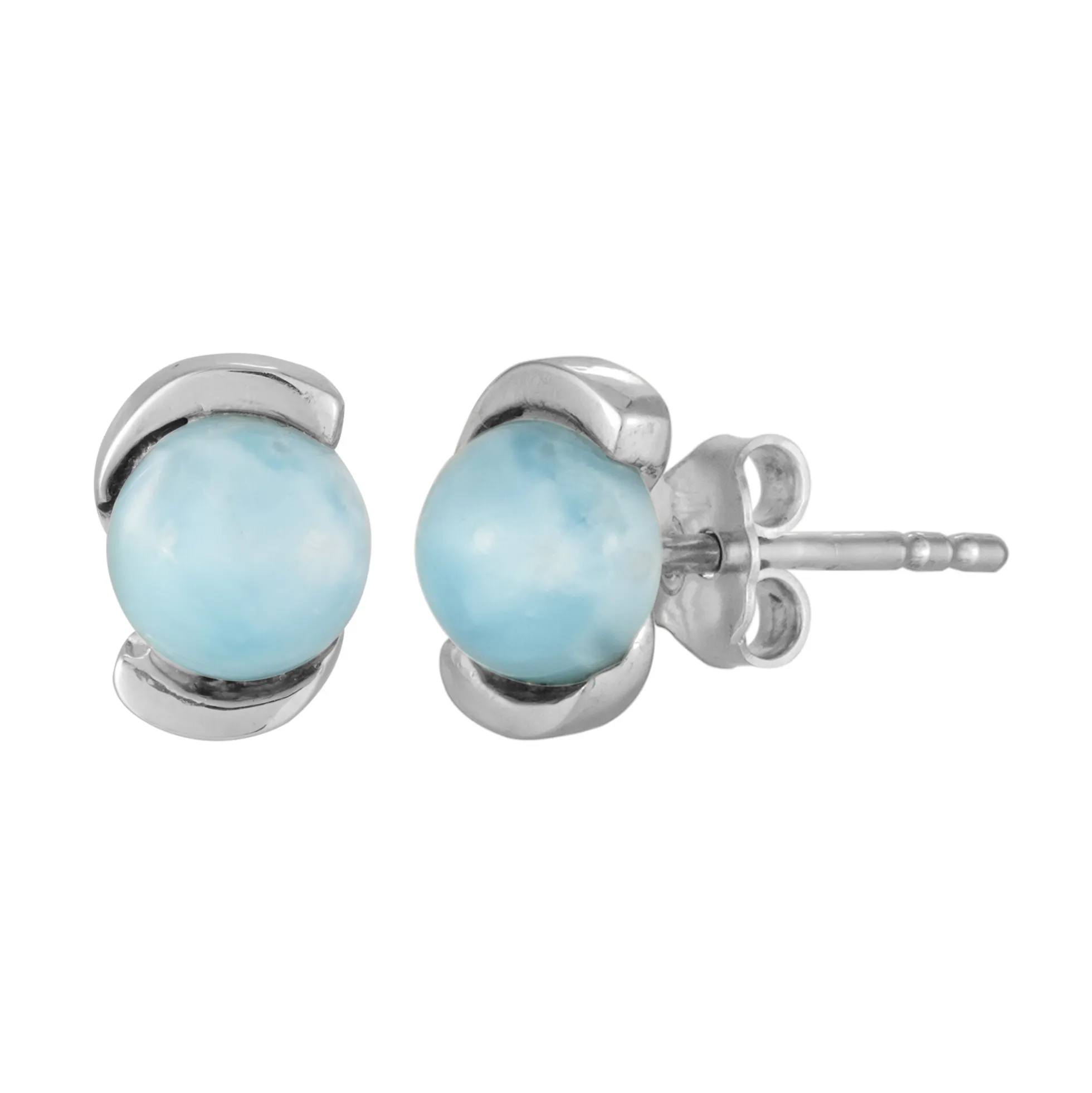 Larimar-Silberohrringe