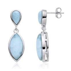 Larimar-Silberohrringe