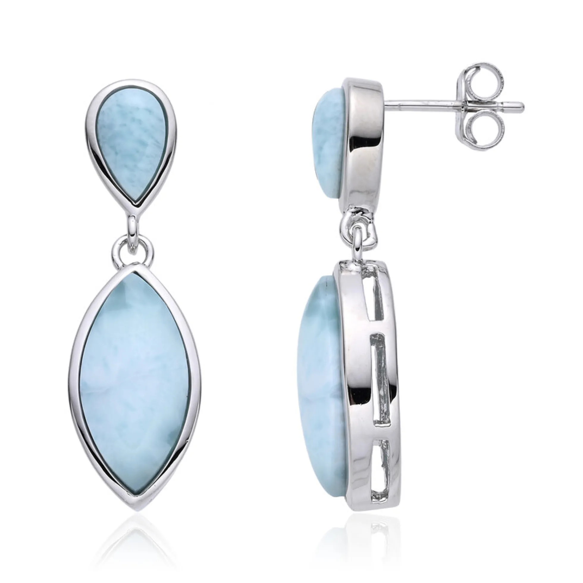 Larimar-Silberohrringe