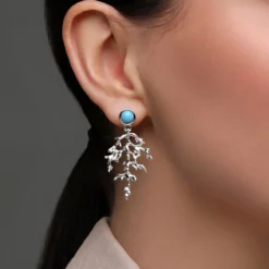 Larimar-Silberohrringe
