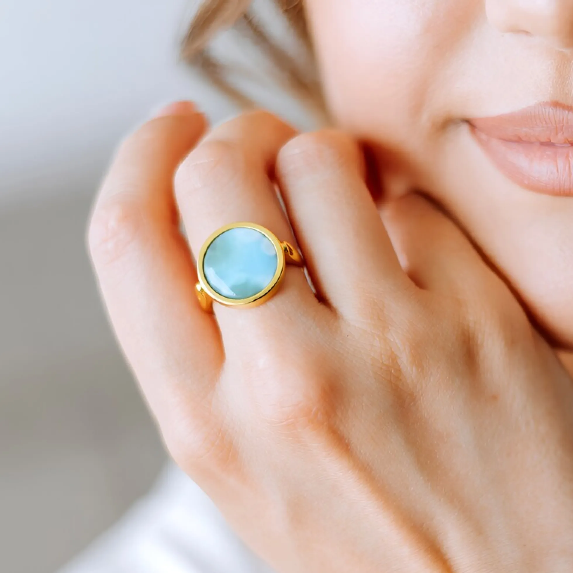 Larimar-Silberring