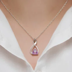 Lavendel-Amethyst-Silberanhänger