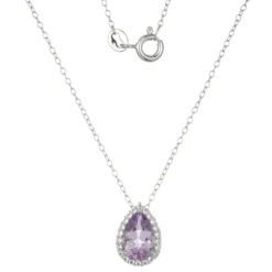 Lavendel-Amethyst-Silberhalskette