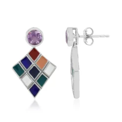 Lavendel-Amethyst-Silberohrringe