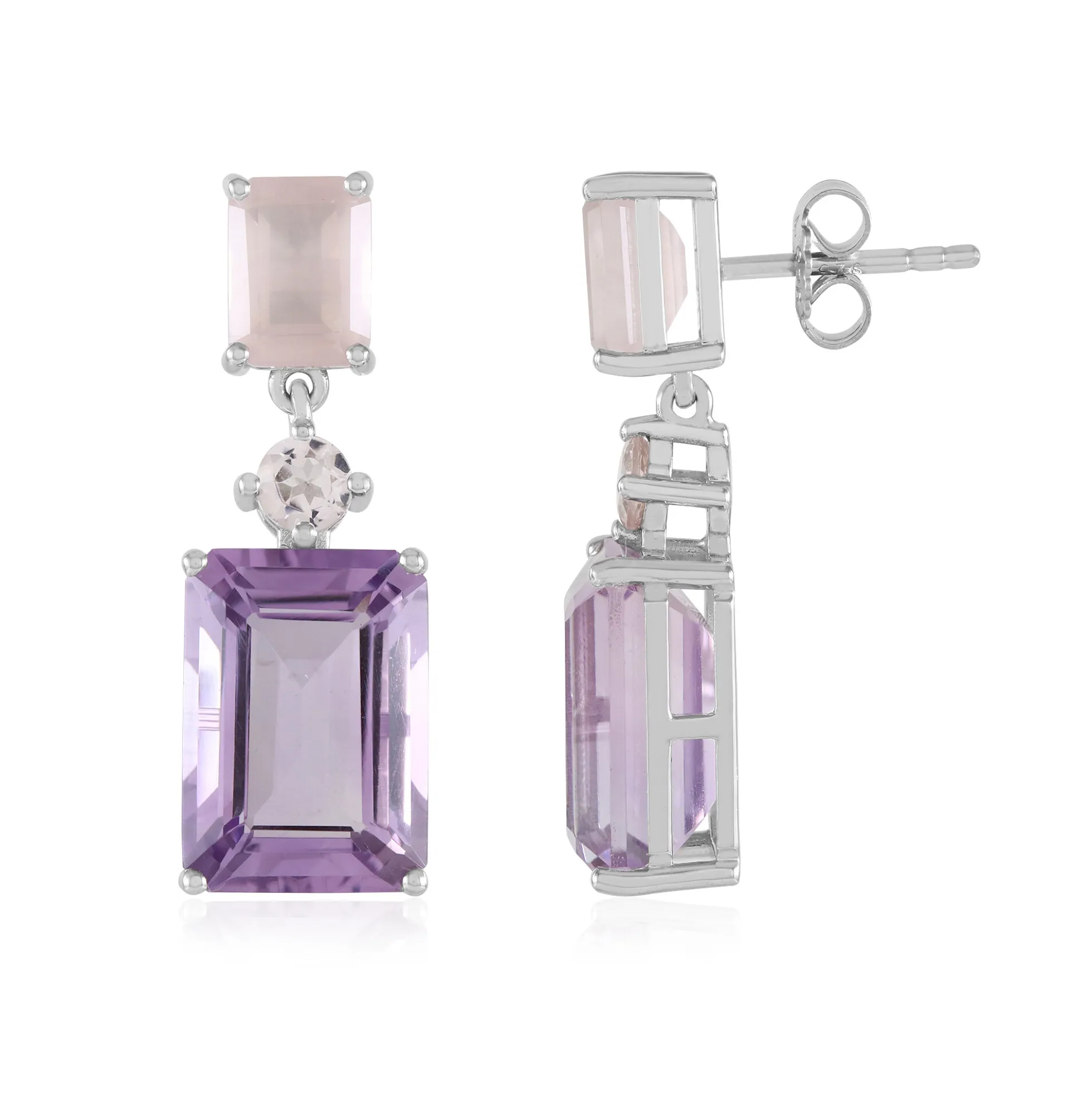 Lavendel-Amethyst-Silberohrringe
