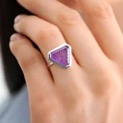 Lavendel-Amethyst-Silberring