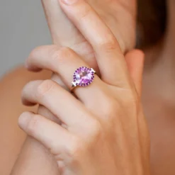Lavendel-Amethyst-Silberring