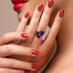 Lavendel-Amethyst-Silberring