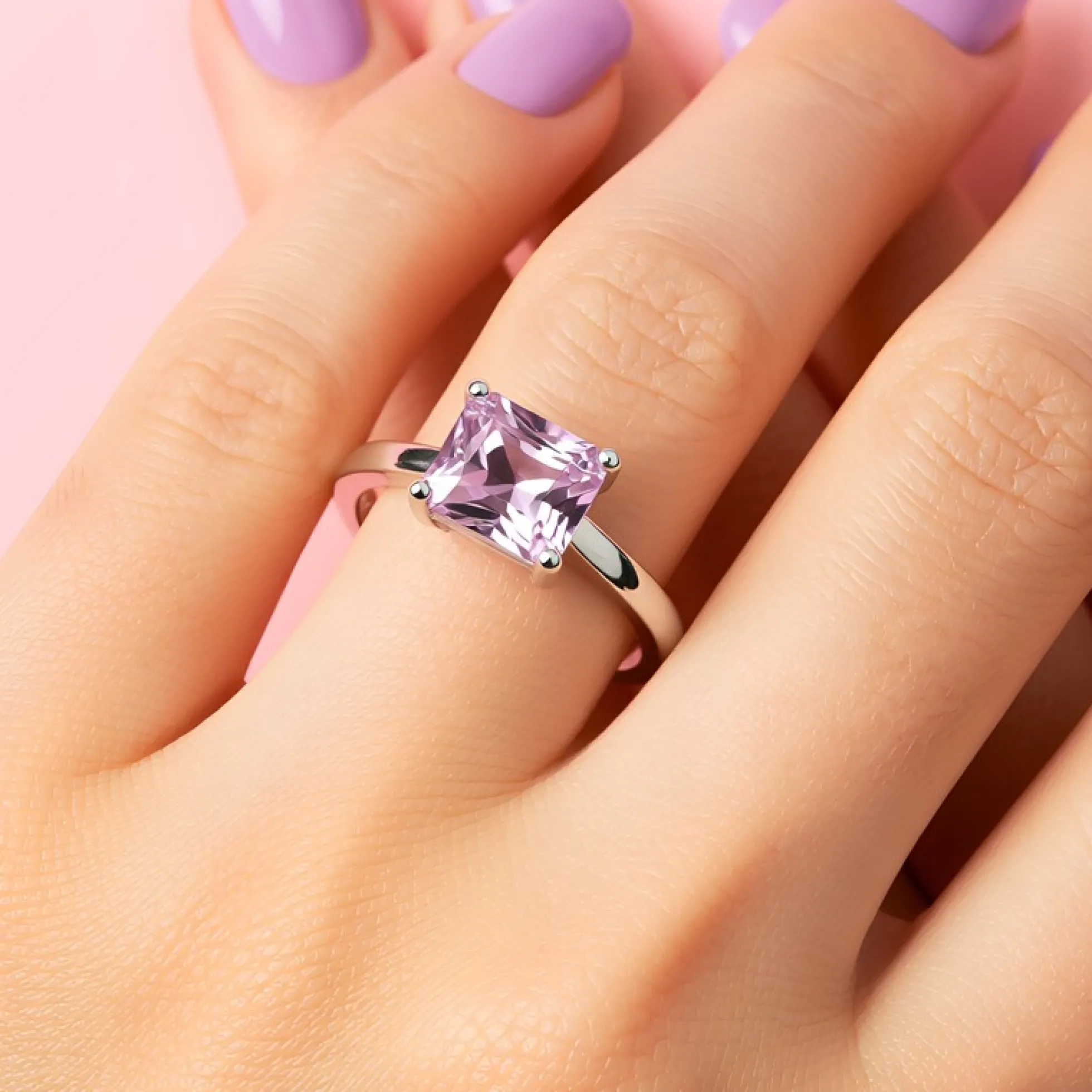Lavendel-Amethyst-Silberring