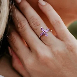 Lavendel-Amethyst-Silberring