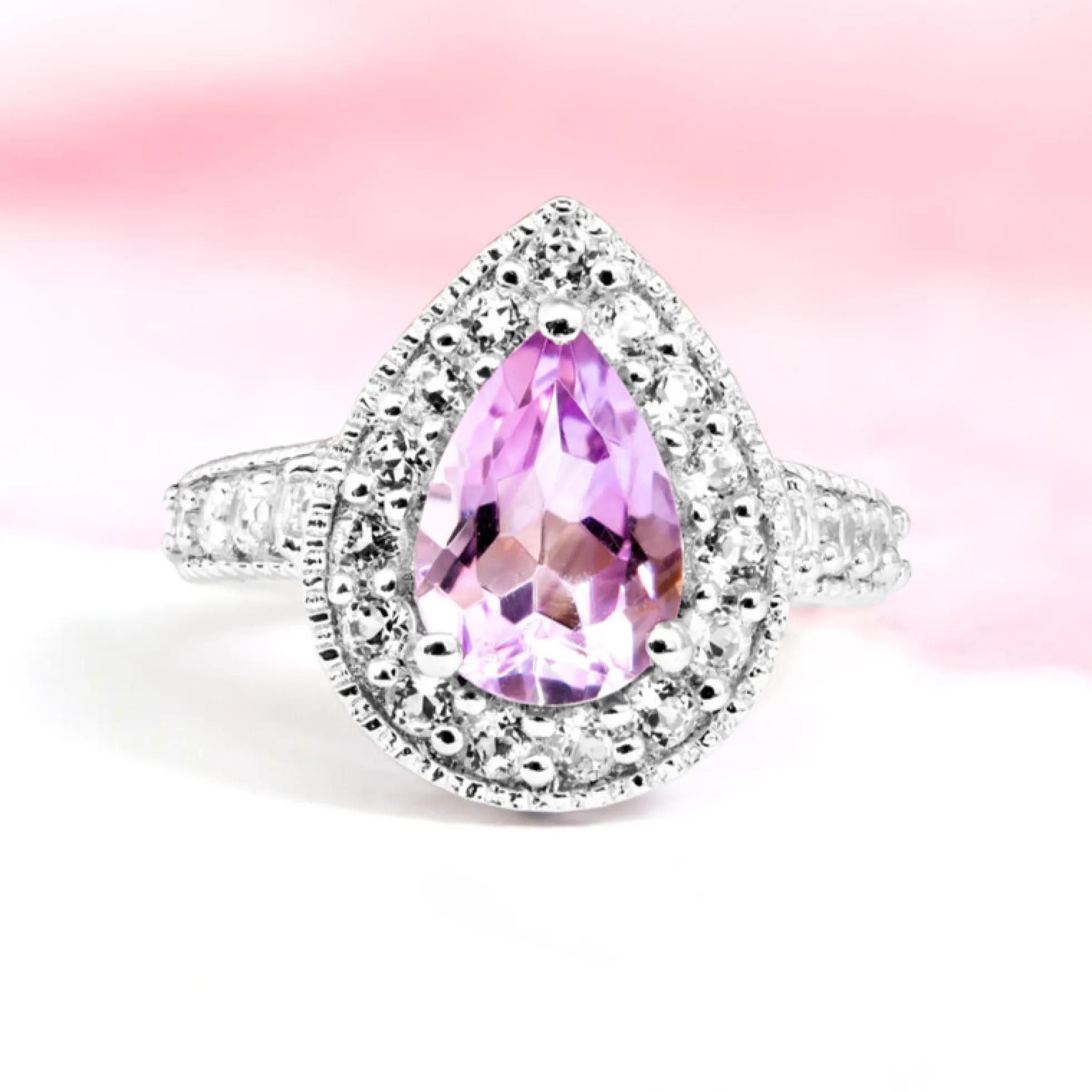 Lavendel-Amethyst-Silberring