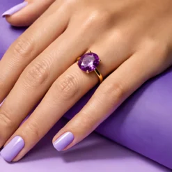 Lavendel-Amethyst-Silberring