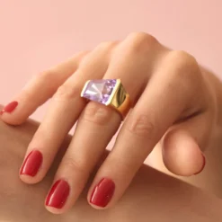Lavendel-Amethyst-Silberring