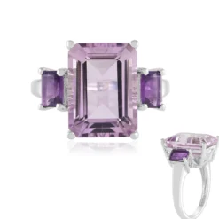 Lavendel-Amethyst-Silberring