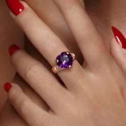 Lavendel-Amethyst-Silberring