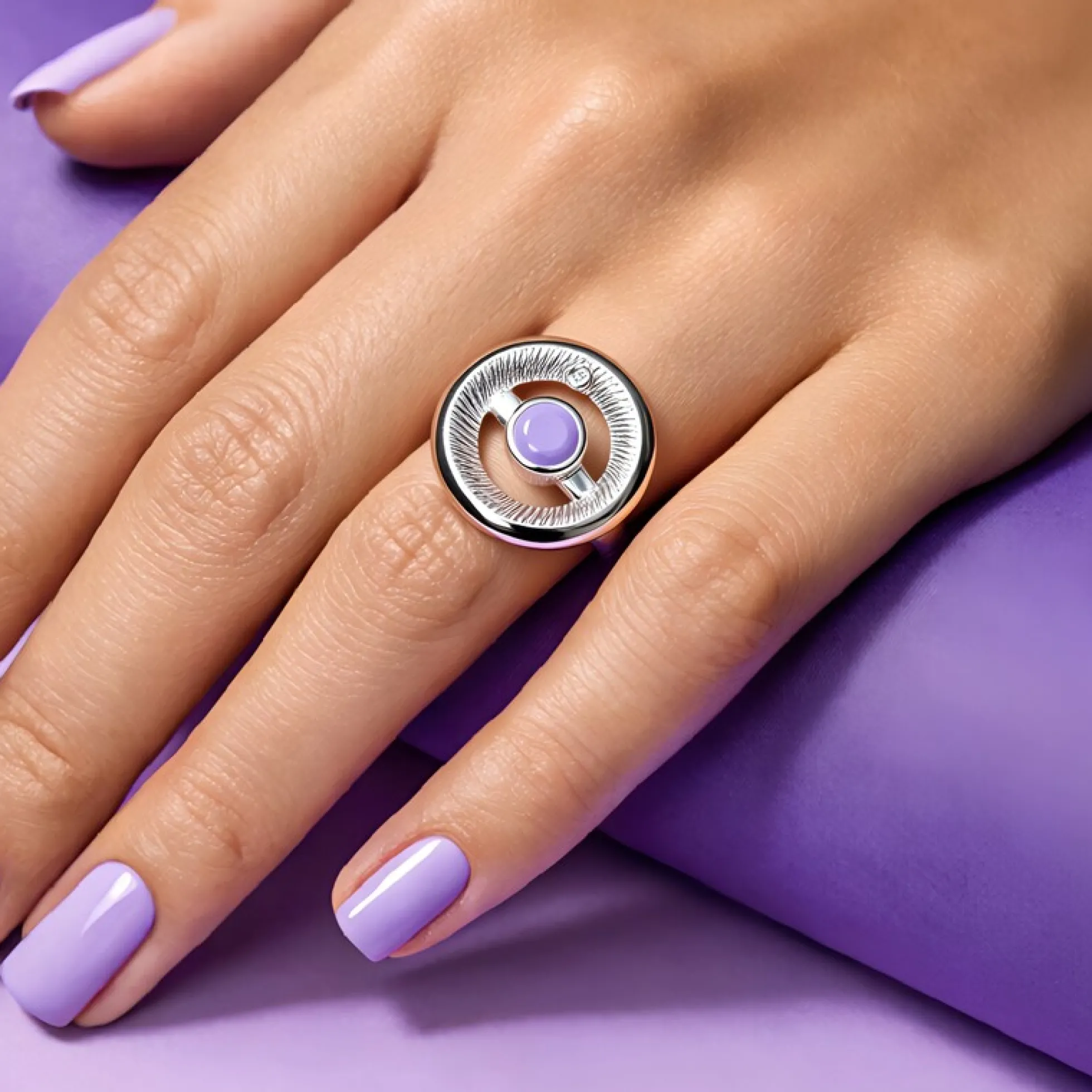 Lavendel-Jade-Silberring