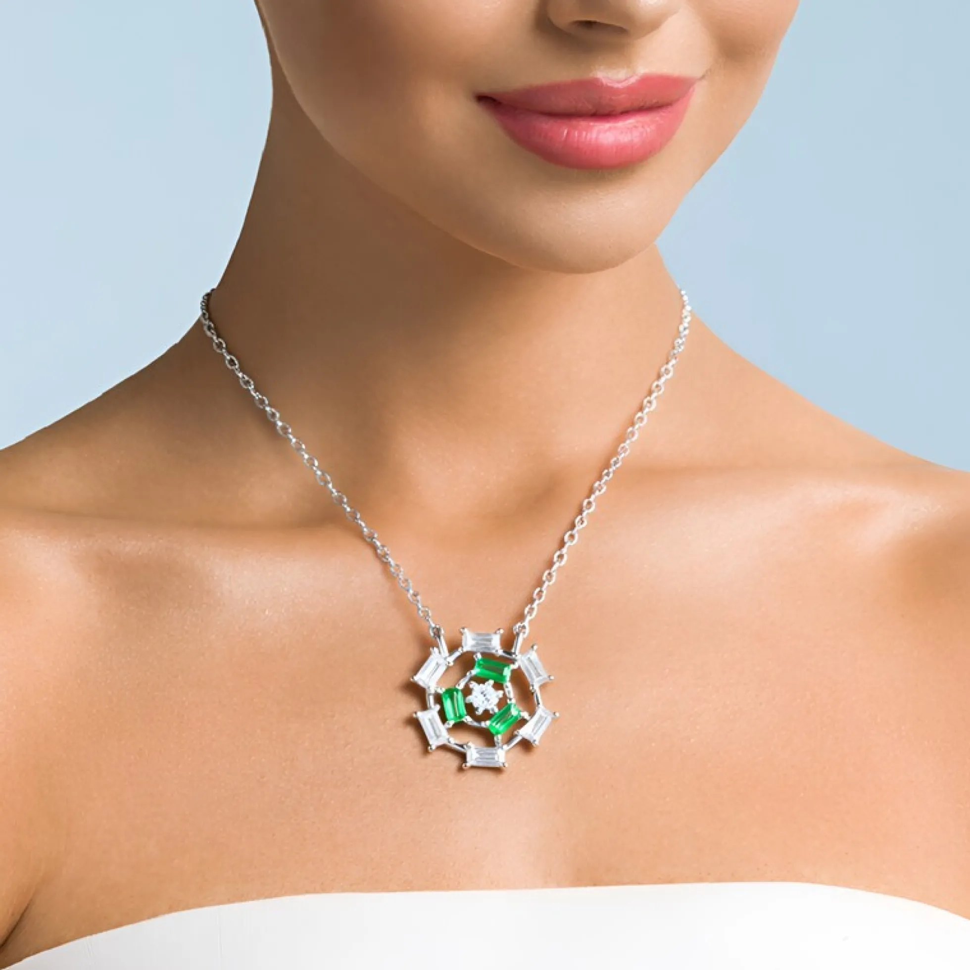 Lemshuku-Tsavorit-Silbercollier