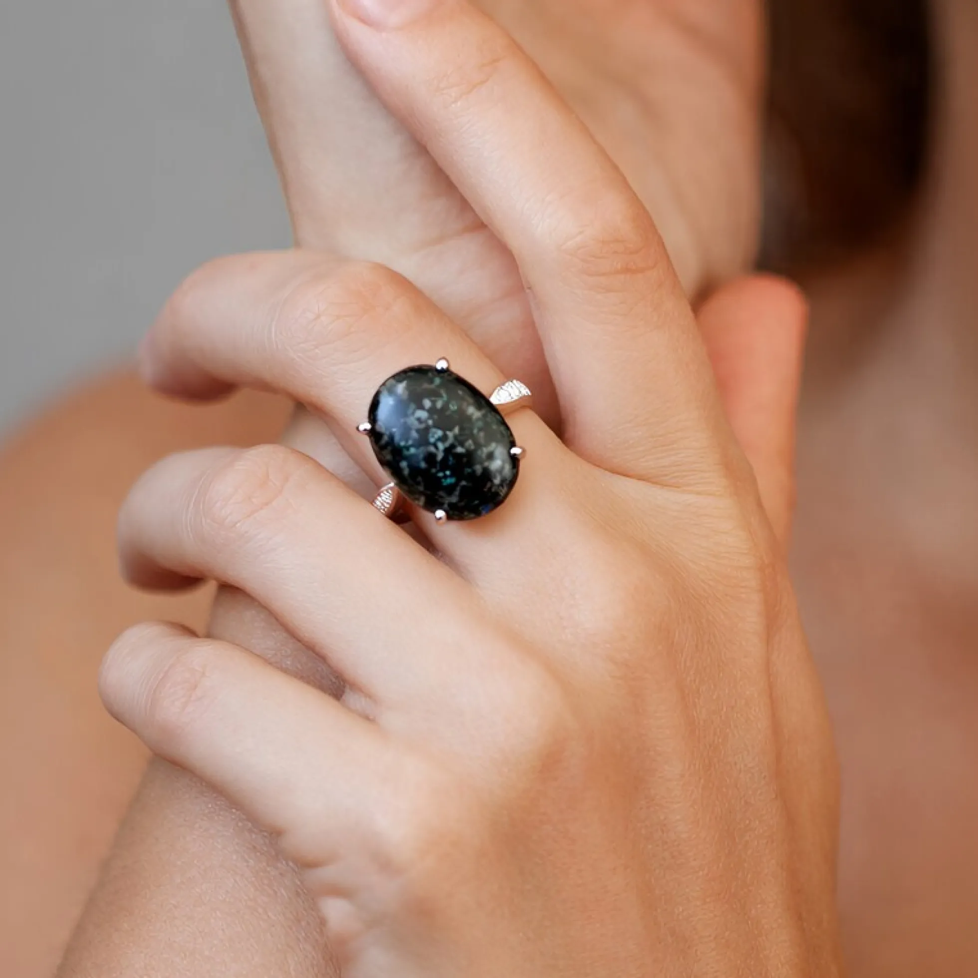 Leoparden-Opal-Silberring