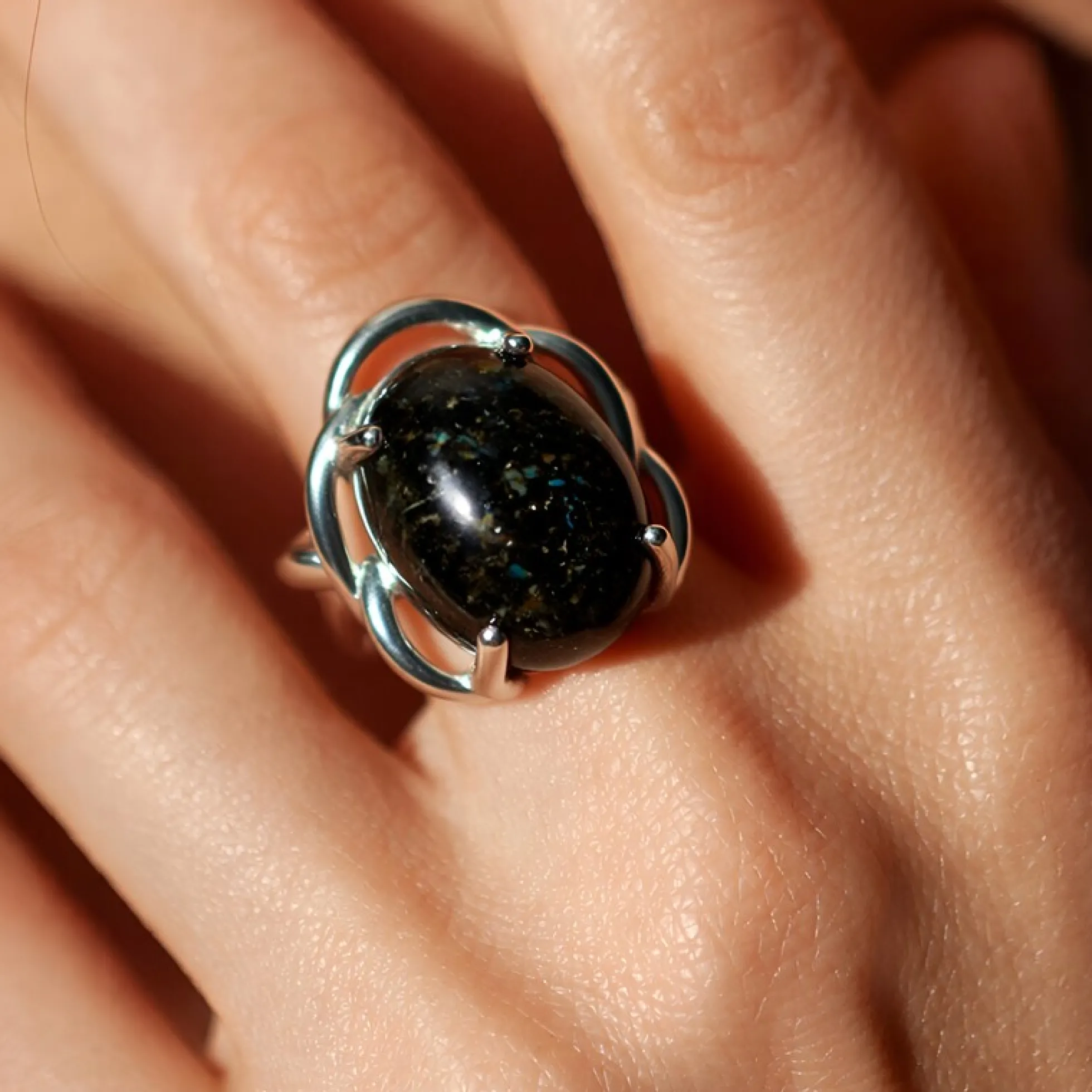 Leoparden-Opal-Silberring
