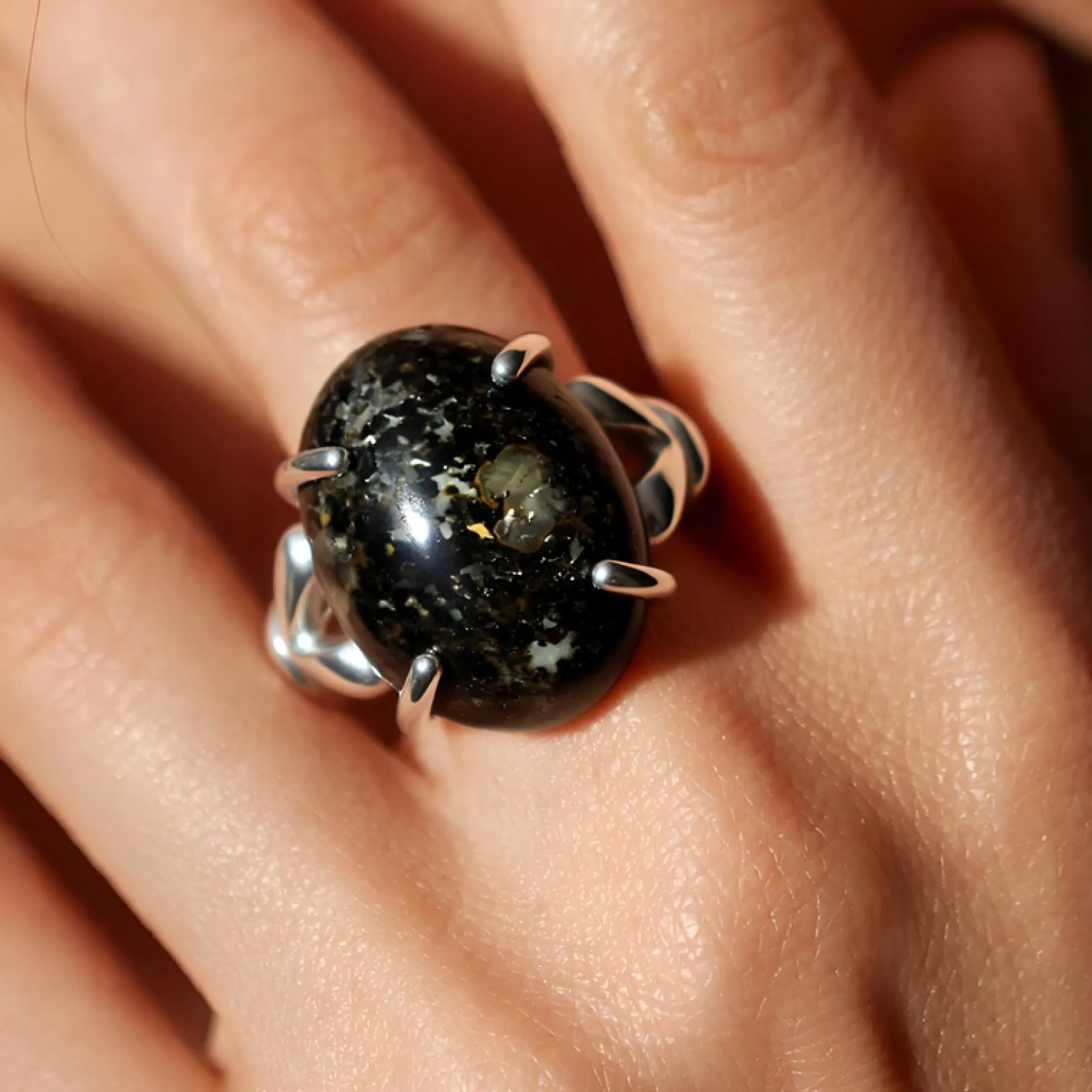 Leoparden-Opal-Silberring