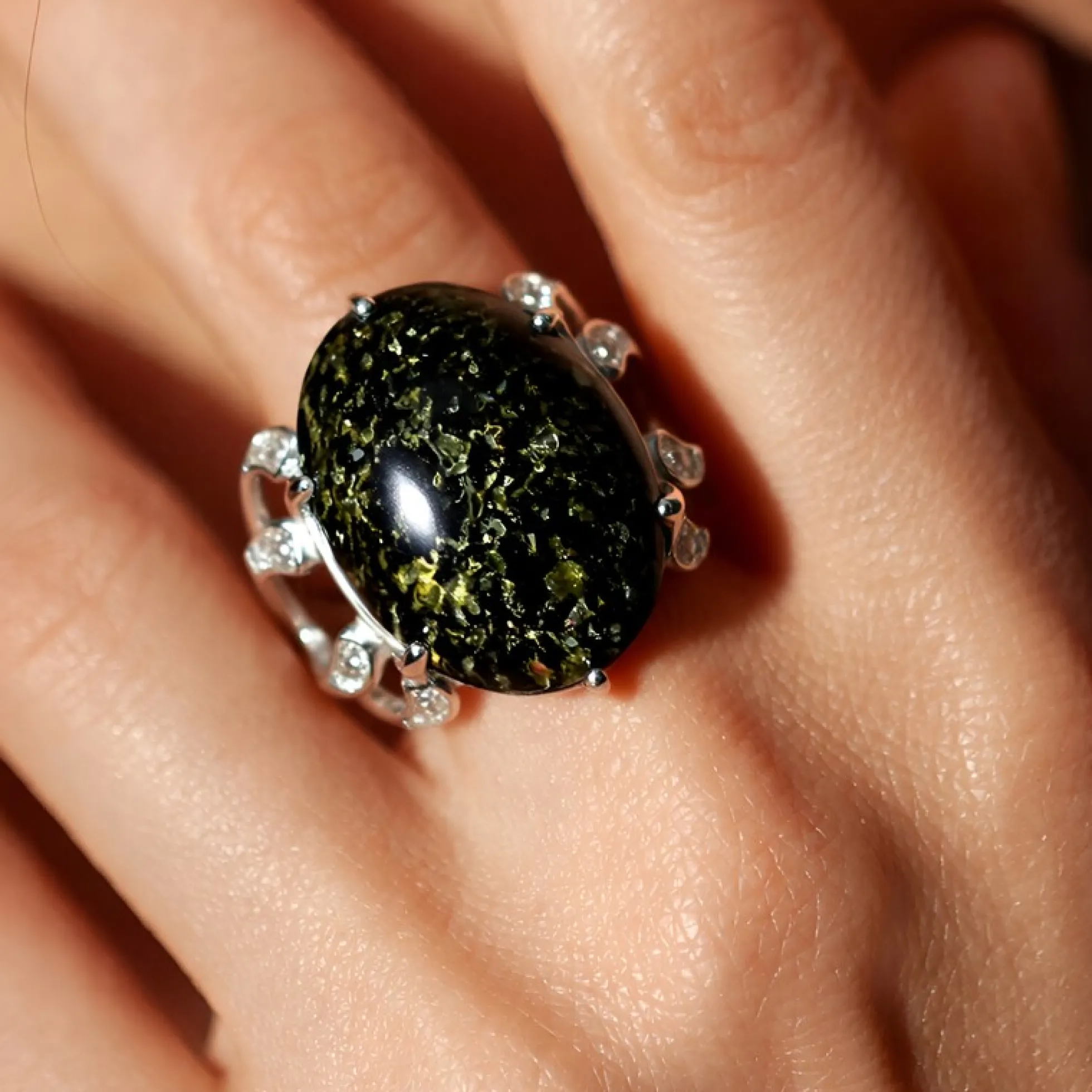 Leoparden-Opal-Silberring