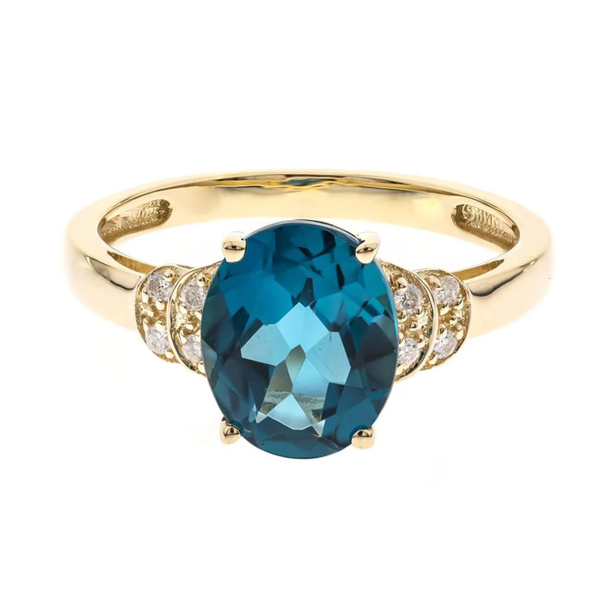 Londonblauer Topas-Goldring