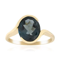 Londonblauer Topas-Goldring